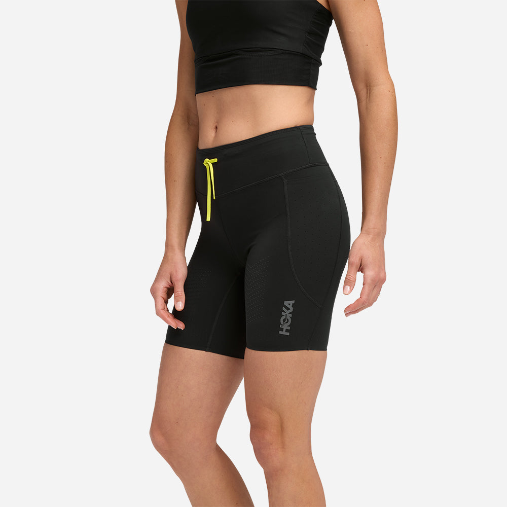 Quần Bó Thể Thao Nữ HOKA Skybreeze Half - Đen - Supersports Vietnam