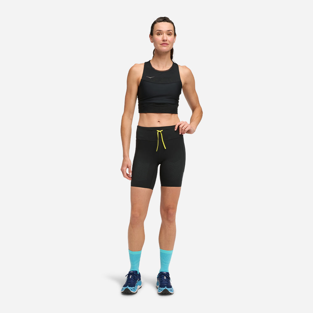 Quần Bó Thể Thao Nữ HOKA Skybreeze Half - Đen - Supersports Vietnam
