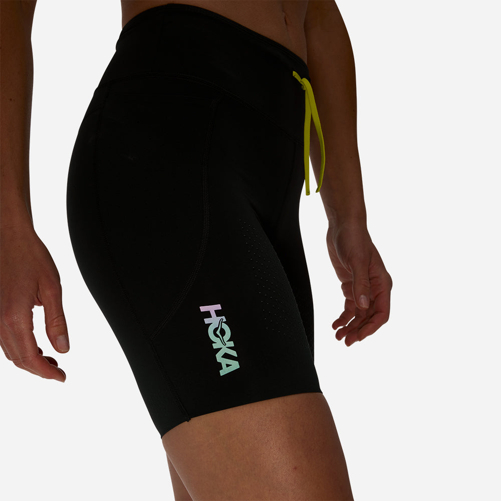 Quần Bó Thể Thao Nữ HOKA Skybreeze Half - Đen - Supersports Vietnam