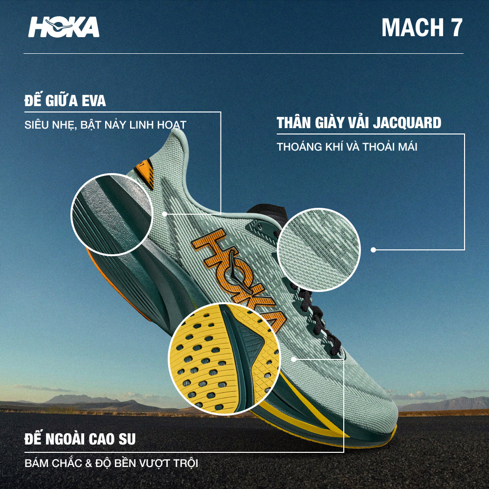 Giày Chạy Bộ Nam HOKA Mach 7 - Xanh Mint - Supersports Vietnam