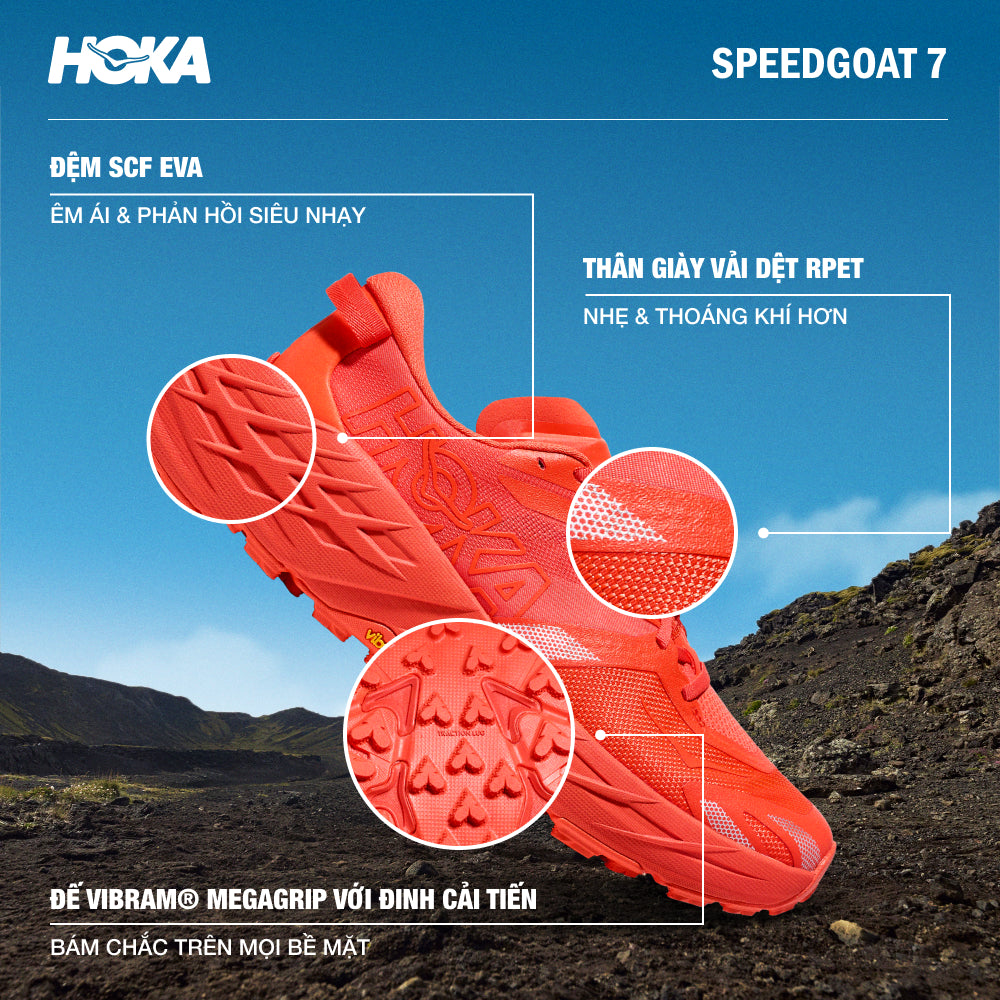 Giày Chạy Trail Nữ HOKA Speedgoat 7 - Cam - Supersports Vietnam