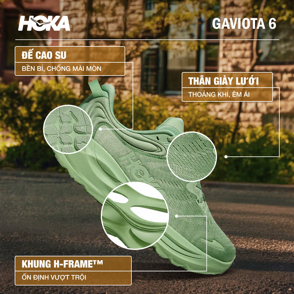Giày Chạy Bộ Nữ HOKA Gaviota 6 - Xanh Mint - Supersports Vietnam