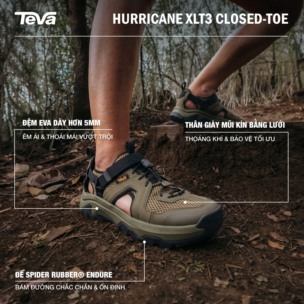 Giày Sandals Nam Teva Hurricane Xlt3 Closed-Toe - Xanh Quân Đội - Supersports Vietnam