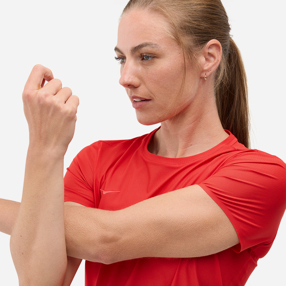 Áo Thun Nữ HOKA Airolite Short Sleeve 2.0 - Đỏ - Supersports Vietnam