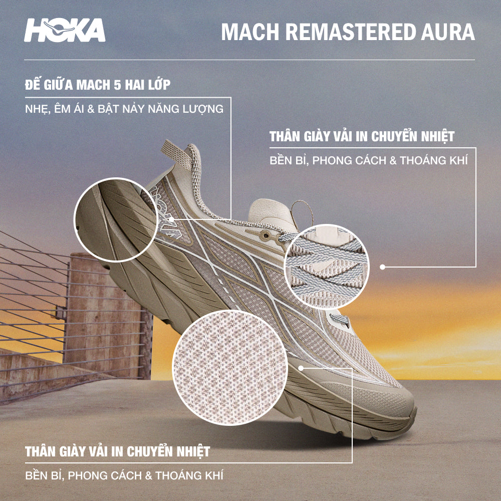 Giày Sneaker Nữ HOKA Mach Remastered Aura - Nâu - Supersports Vietnam