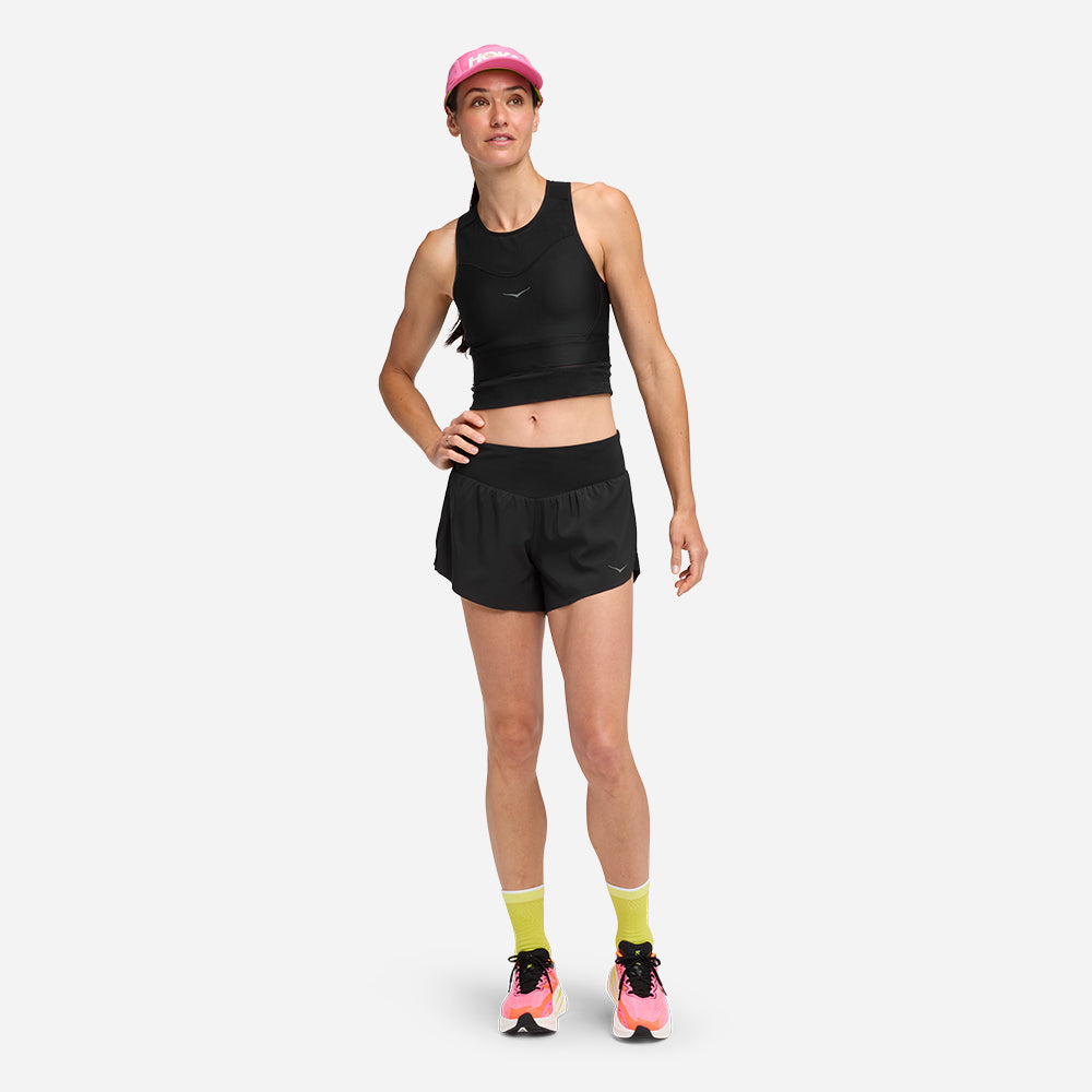 Quần Ngắn Thể Thao Nữ HOKA Glide 4'' - Đen - Supersports Vietnam