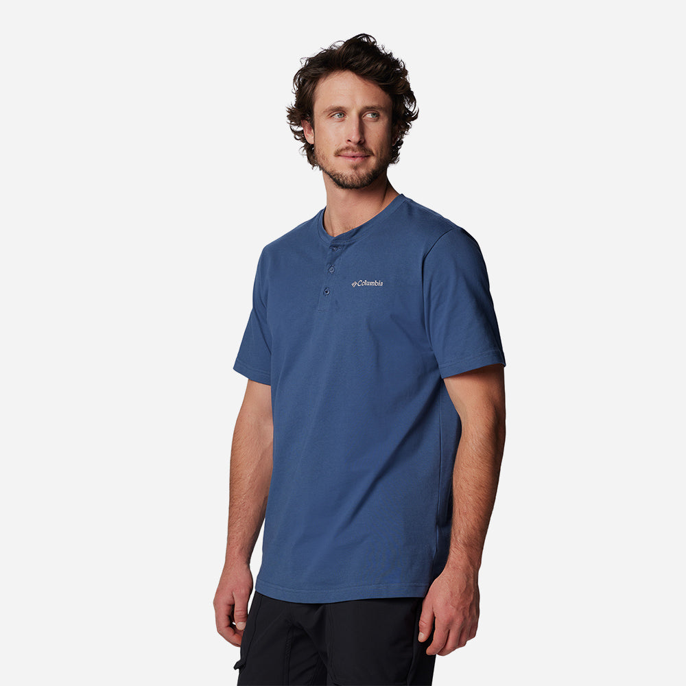 Áo Thun Nam Columbia Landroamer™ Ss Henley Ii - Xanh Dương - Supersports Vietnam