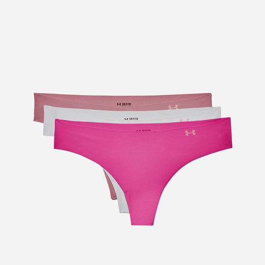 Women's Under Armour Pure Stretch Thong 3-Pack Underwear - Pink