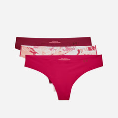 Women's Under Armour UA Pure Stretch Thong 3-Pack Printed - Pink