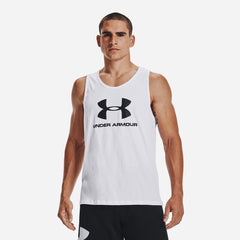 Men's Under Armour Sportstyle Logo Short Sleeve Tank - White