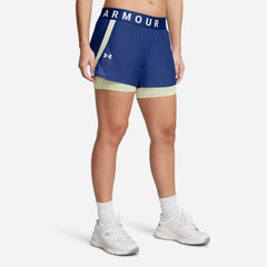 Quần Ngắn Nữ Under Armour Play Up 2-In-1 - Xanh Dương