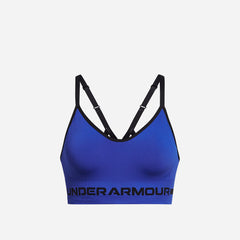 Women's Under Armour Seamless Low Long Light-Support Bra - Blue