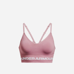 Women's Under Armour Seamless Low Long Light-Support Bra - Pink