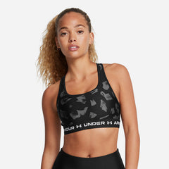 Women's Under Armour Crossback Print Medium-Support - Black