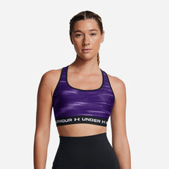 Women's Under Armour Crossback Mid Print Medium-Support Bra - Purple