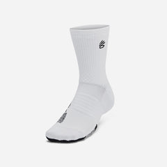 Under Armour Playmaker Mid Quart-Crew Socks - White