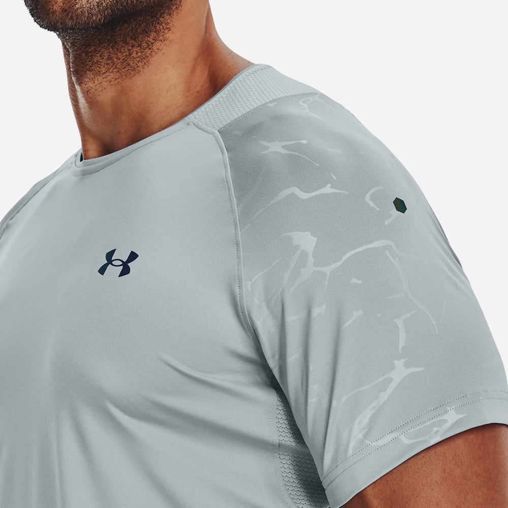 Under Armour Haut à Manches Courtes Homme - UA RUSH™ Vent - Sonar Blue/Black