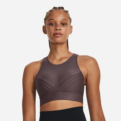 Women's Under Armour Infinity Pintuck Mid Medium-Support Bra - Brown