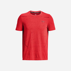 Men's Under Armour Seamle Short Sleeve Grid T-Shirt - Red