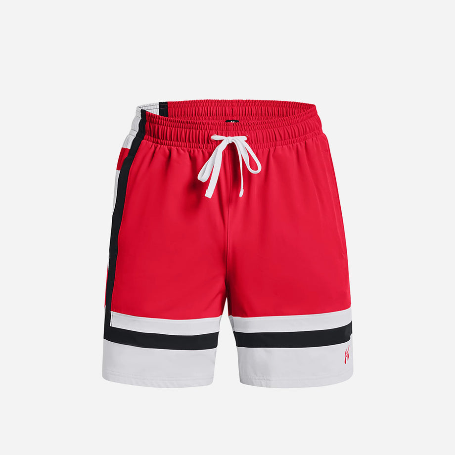 Supersports Vietnam Official, Men's Under Armour Baseline Woven Shorts -  Red