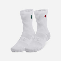 Under Armour Performance Cotton 2 Pack Mid Hi-Quarter Socks - White