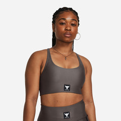 Women's Under Armour Project Rock All Train Crossback Medium-Support Bra - Gray