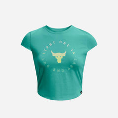 Women's Under Armour Project Rock Night Shift Cap T-Shirt - Mint