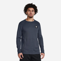 Men's Under Armour Project Rock Authentic Crew Long Sleeve Tee - Navy