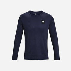 Men's Under Armour Project Rock Authentic Crew Long Sleeve T-Shirt - Navy