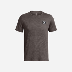 Men's Under Armour Project Rock Authentic Short Sleeve Crew T-Shirt - Gray