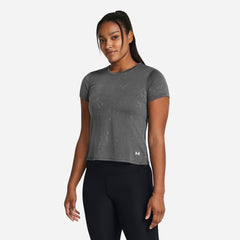 Women's Under Armour Launch Splatter Short Sleeve T-Shirt - Gray