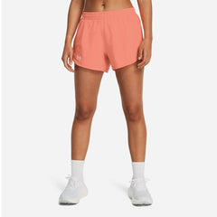 Women's Under Armour Fly By 3Inch Shorts - Orange