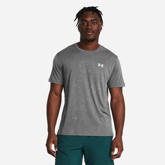 Men's Under Armour Launch Splatter Short Sleeve T-Shirt - Gray