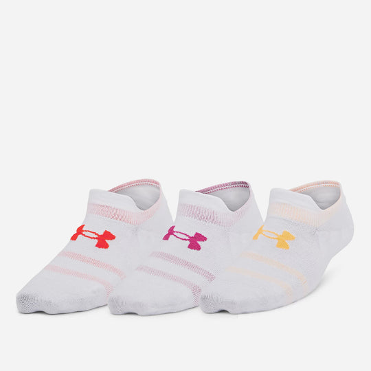 Unisex Under Armour Essential 3-Pack Ultra No Show Socks - White