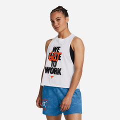 Women's Under Armour Project Rock Underground Tank - White