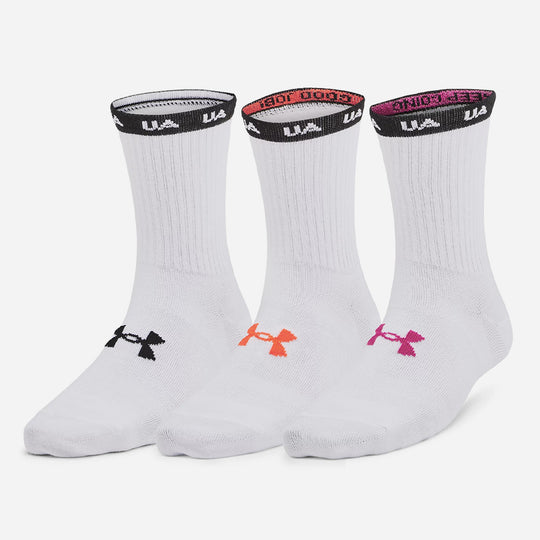 Unisex Under Armour Essential Novelty 3-Pack Crew Socks - White