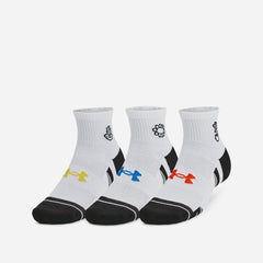 Under Armour Performance Tech 3 Pack Hi-Quarter Socks - White