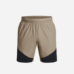 Men's Under Armour Peak Woven Hybrid Shorts - Multi-Color - Beige