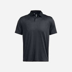 Men's Under Armour Tour Tips Jacquard Polo Shirt - Black