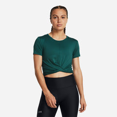 Women's Under Armour Motion Crossover Crop Short Sleeve T-Shirt - Green