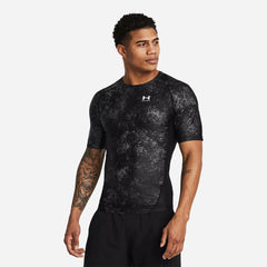 Men's Under Armour Heatgear Isochill Printed Compression Tee - Black