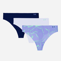 Women's Under Armour Pure Stretch 3-Pack Printed Thong Underwear - Multicolor