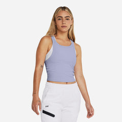 Women's Under Armour Meridian Rib Crop Tank - Purple