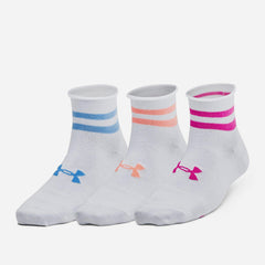 Under Armour Essential 3Pack Hi-Quarter Socks - White