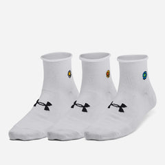 Women's Under Armour Essential 3Pack Hi-Quarter Socks - White