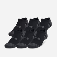 Under Armour Performance Tech 6 Pack No Show Socks - Black