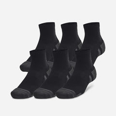 Under Armour Performance Tech 6 Pack Hi-Quarter Socks - Black