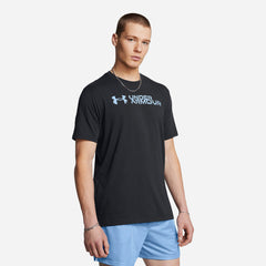 Men's Under Armour Sliced Wordmark T-Shirt - Black