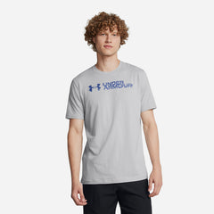 Men's Under Armour Sliced Wordmark T-Shirt - Gray