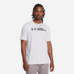 Men's Under Armour Sliced Wordmark T-Shirt - White